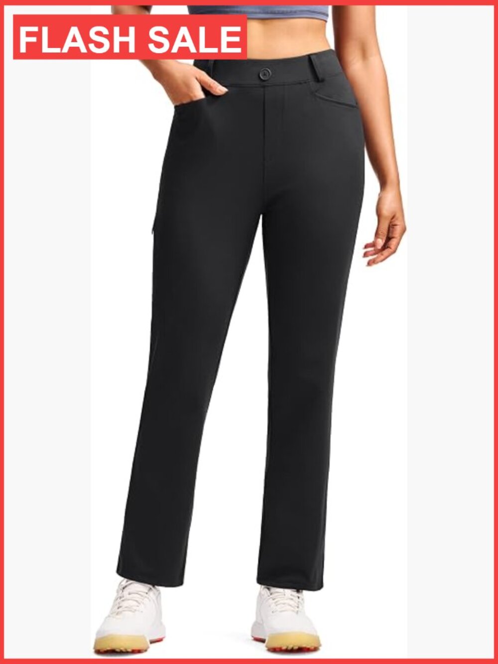 Women's Fleece Lined Golf Pants Stretch Slim Fit 5 Pockets Winter Athletic